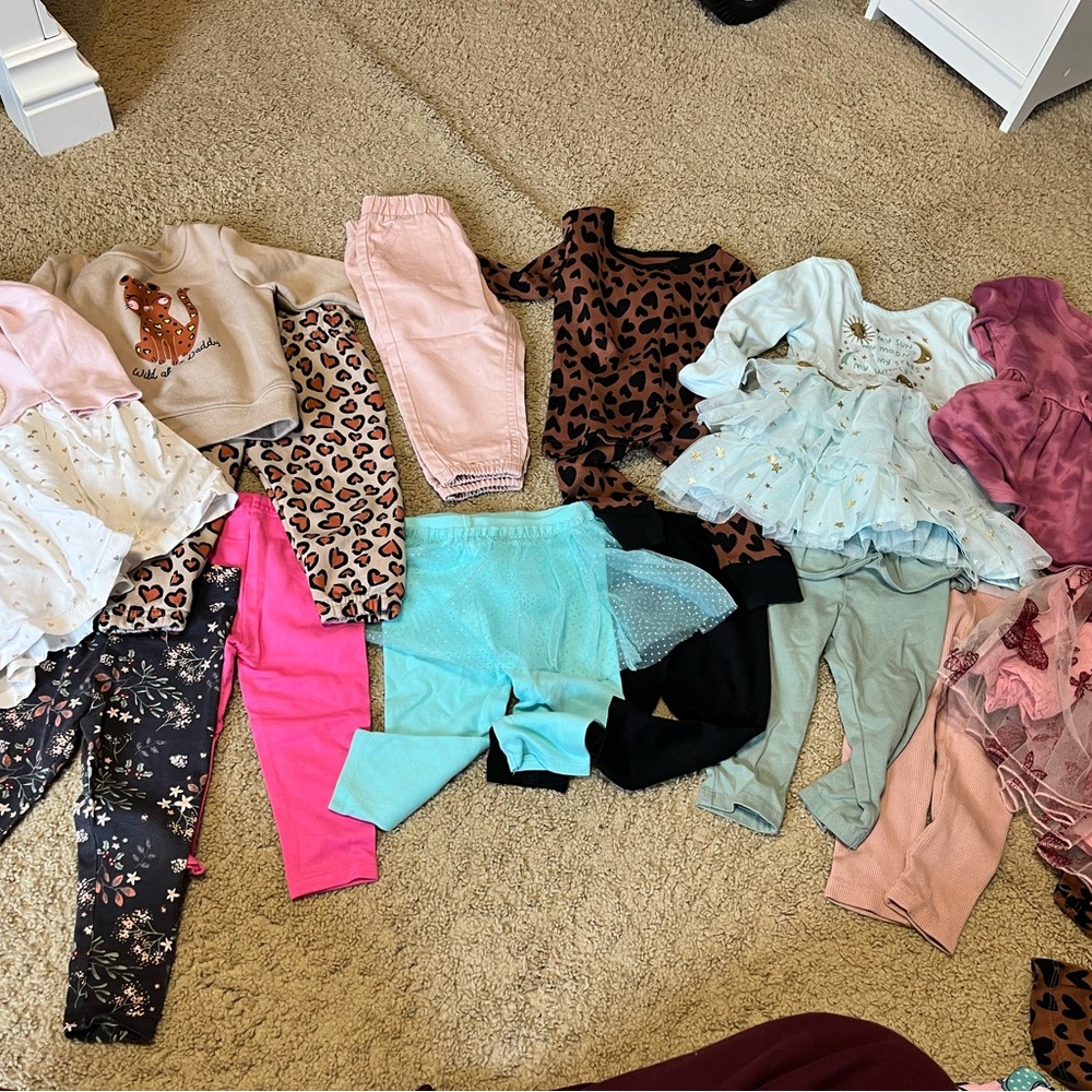 Lot of 12 month clothes pants tops dresses